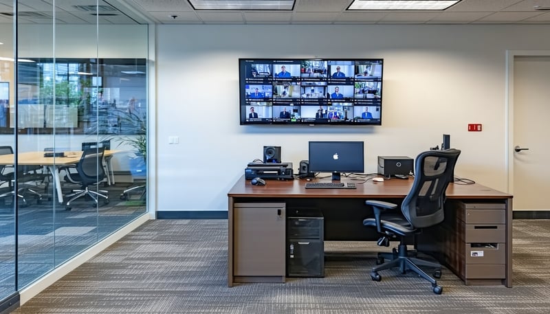 Modern security system installation in a Washington DC office